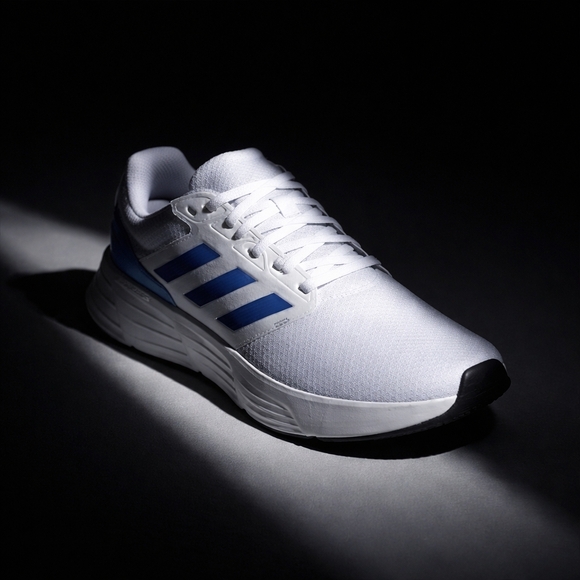 NIB Adidas Galaxy 6 Men's Running Shoes Size 10 White Blue Three Stripes - Picture 12 of 16